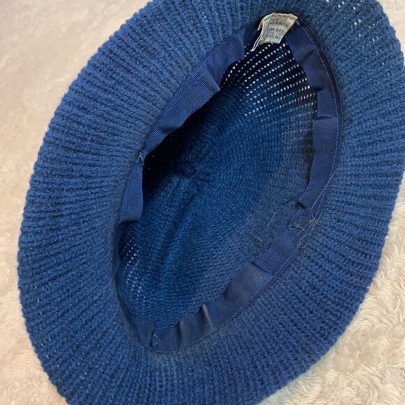 Vintage woven blue womens ribbon and button fedora - Picture 9 of 16